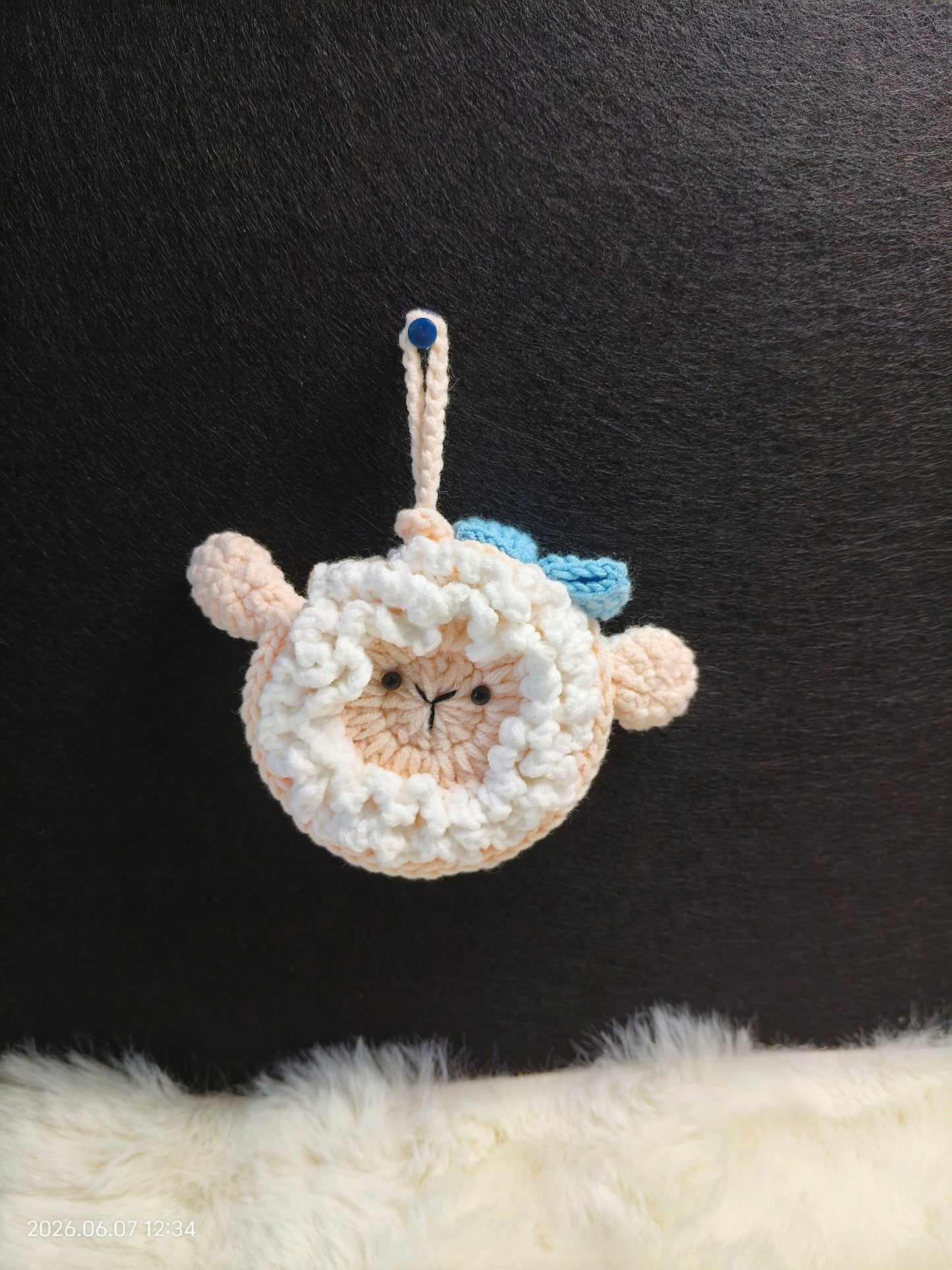 Crochet Sheep Earphone Case | Handmade AirPods Pouch with Strap for Bag or Keychain
