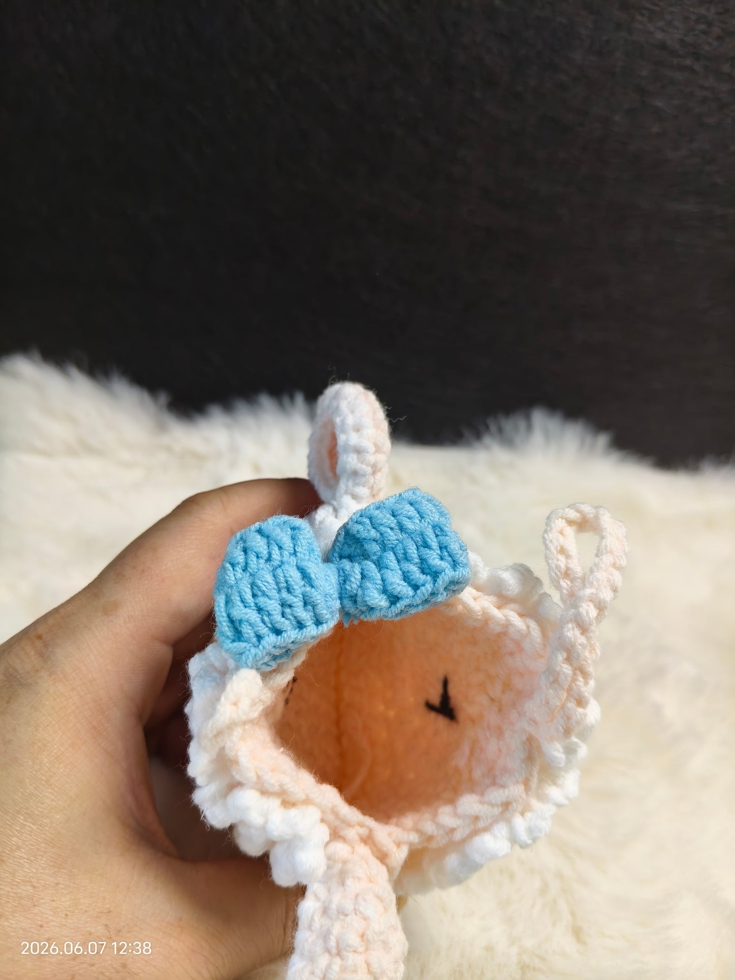 Crochet Sheep Earphone Case | Handmade AirPods Pouch with Strap for Bag or Keychain