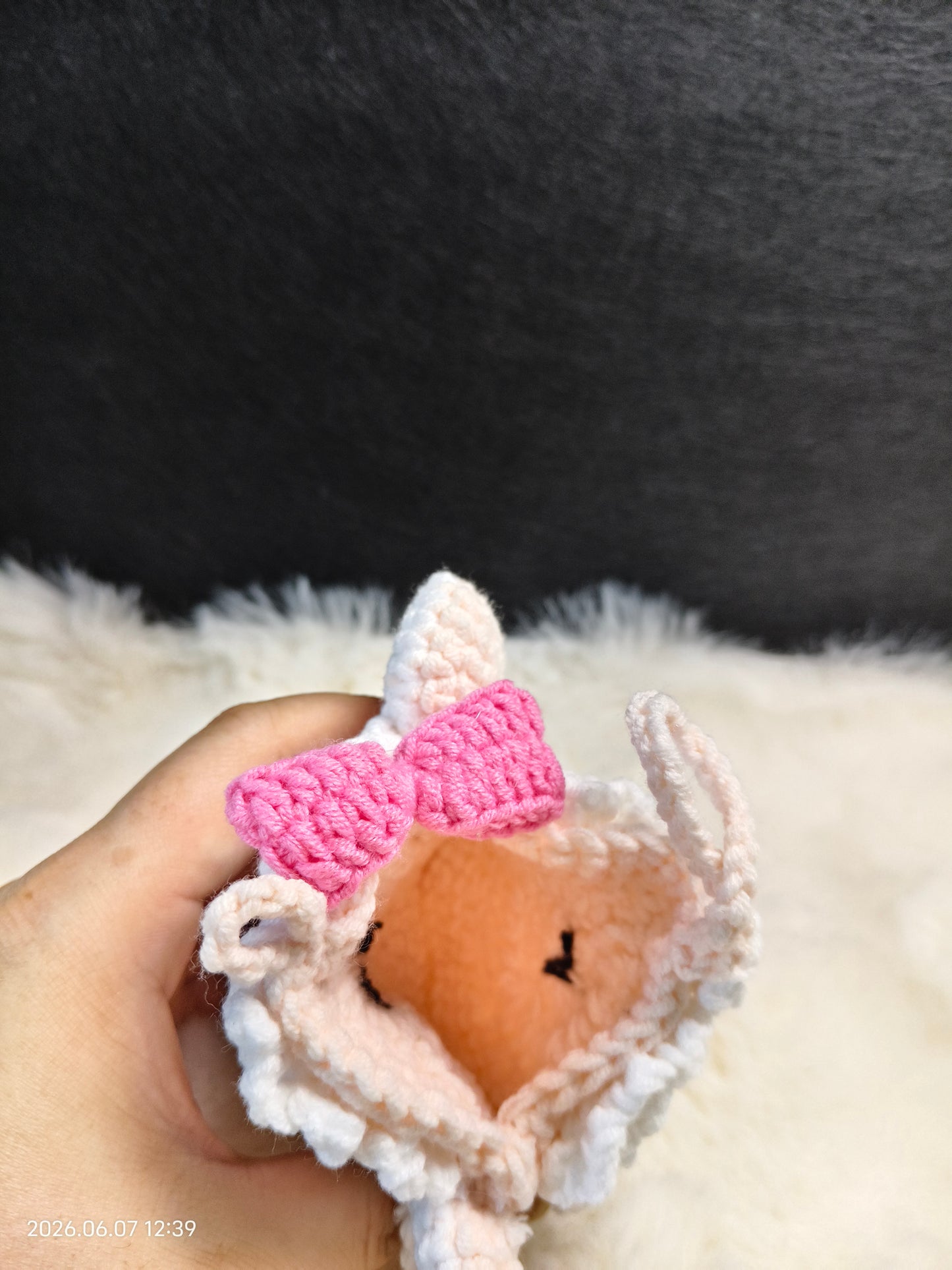 Crochet Sheep Earphone Case | Handmade AirPods Pouch with Strap for Bag or Keychain