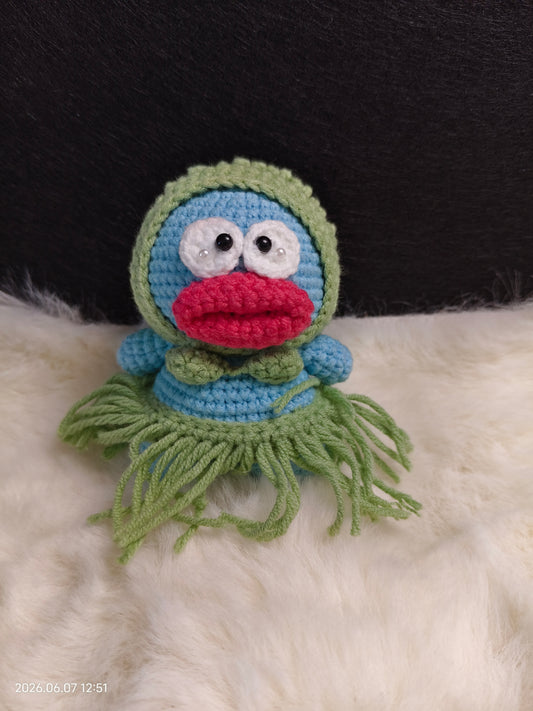 Crochet Ugly Fish with Seaweed Skirt | Handmade Amigurumi Doll for Shelf or Gift