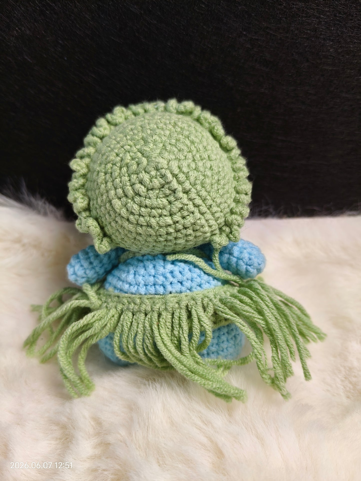 Crochet Ugly Fish with Seaweed Skirt | Handmade Amigurumi Doll for Shelf or Gift