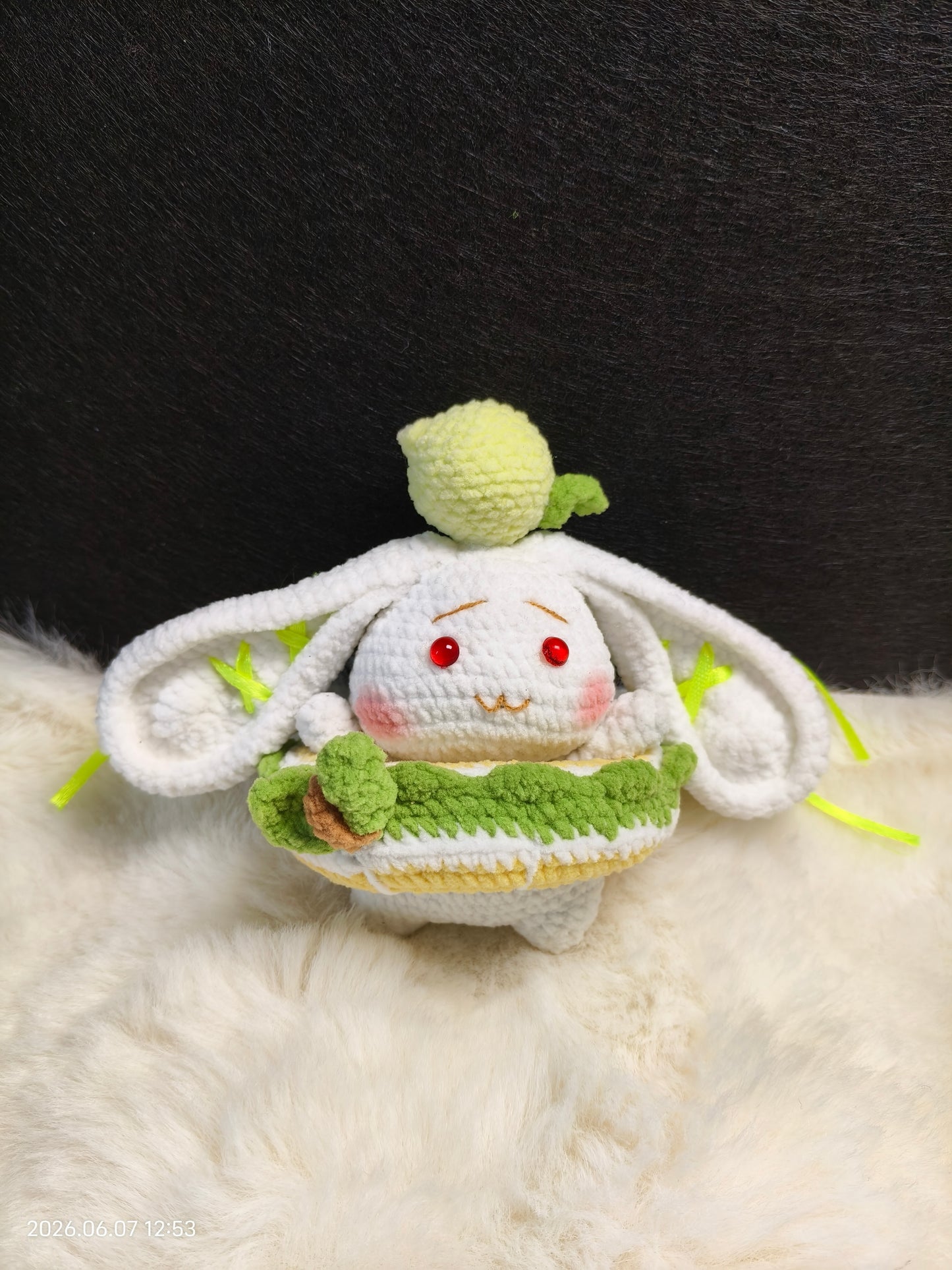 Crochet Bunny with Floating Ring | Handmade Amigurumi Rabbit with Removable Swim Ring