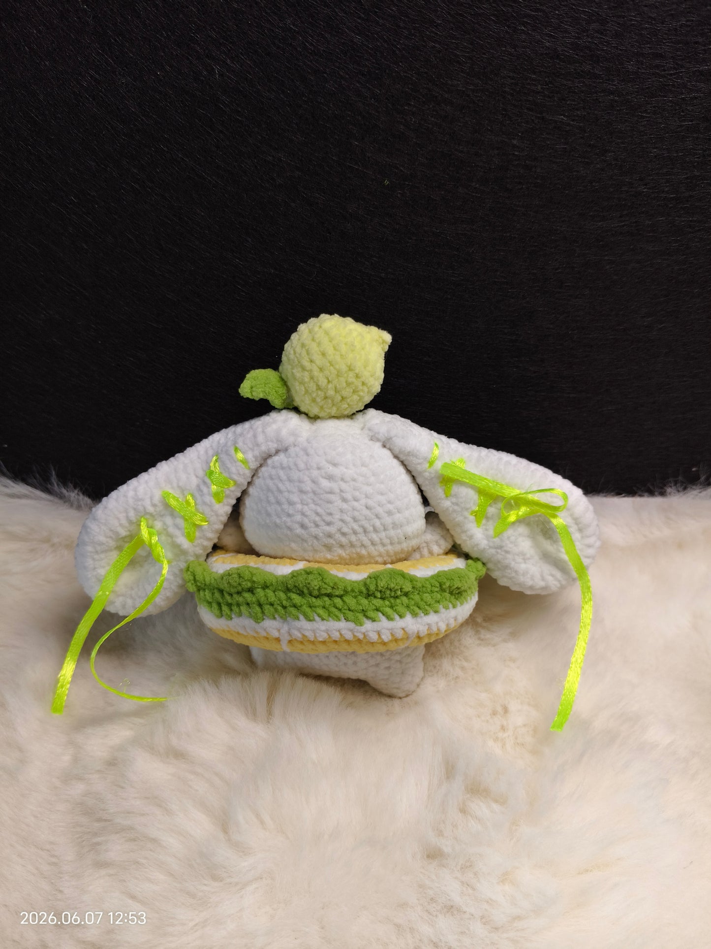 Crochet Bunny with Floating Ring | Handmade Amigurumi Rabbit with Removable Swim Ring