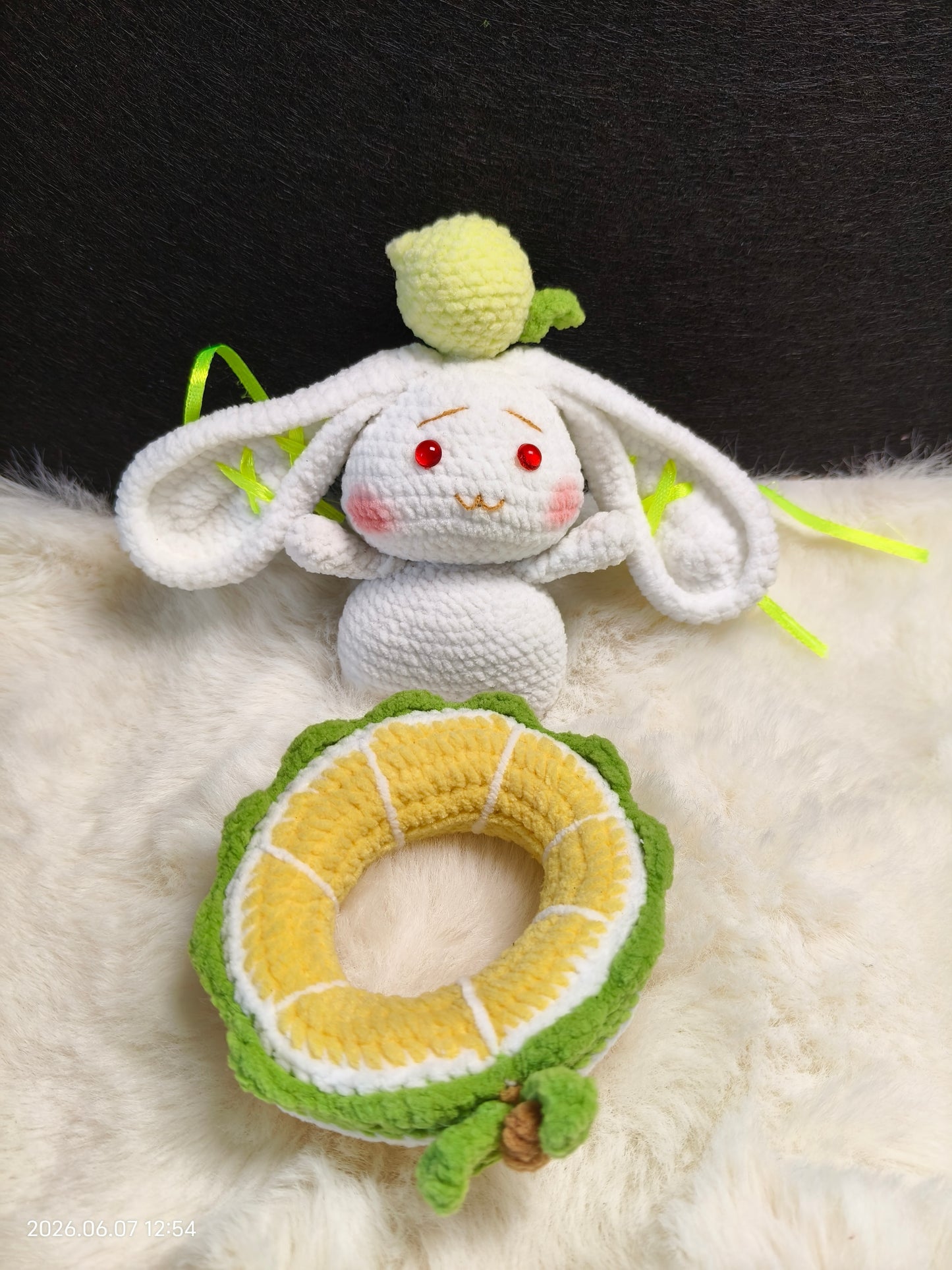 Crochet Bunny with Floating Ring | Handmade Amigurumi Rabbit with Removable Swim Ring