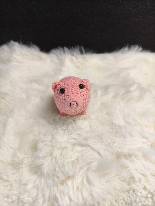 Crochet Tiny Pink Pig | Handmade Mini Amigurumi for Shelf, Desk or Small Gift