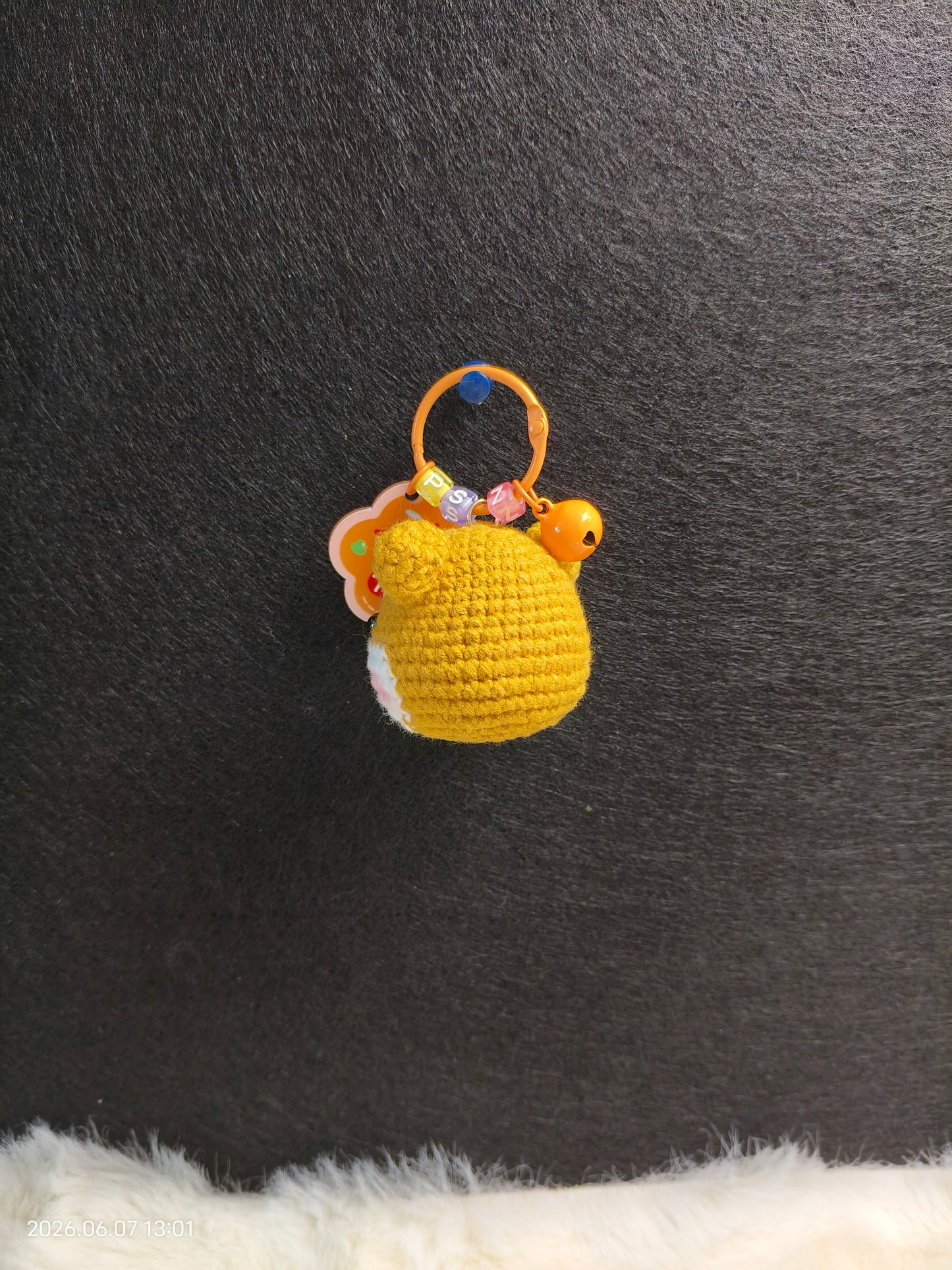 Crochet Dog Head Keychain | Handmade Small Pendant for Bag, Keys or Phone