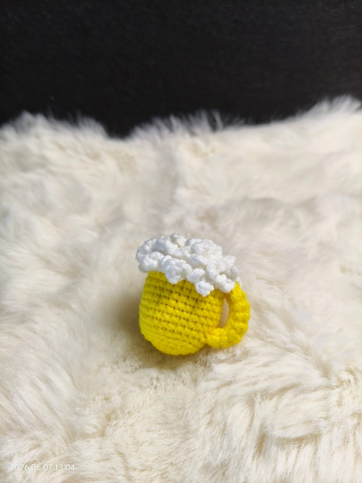 Crochet Beer Mug with Foam | Handmade Mini Drink Keychain or Bag Charm