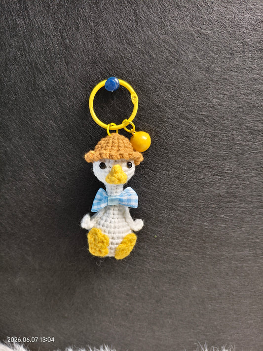 Crochet Little Duck Keychain | Handmade Small Pendant for Keys, Bag or Phone