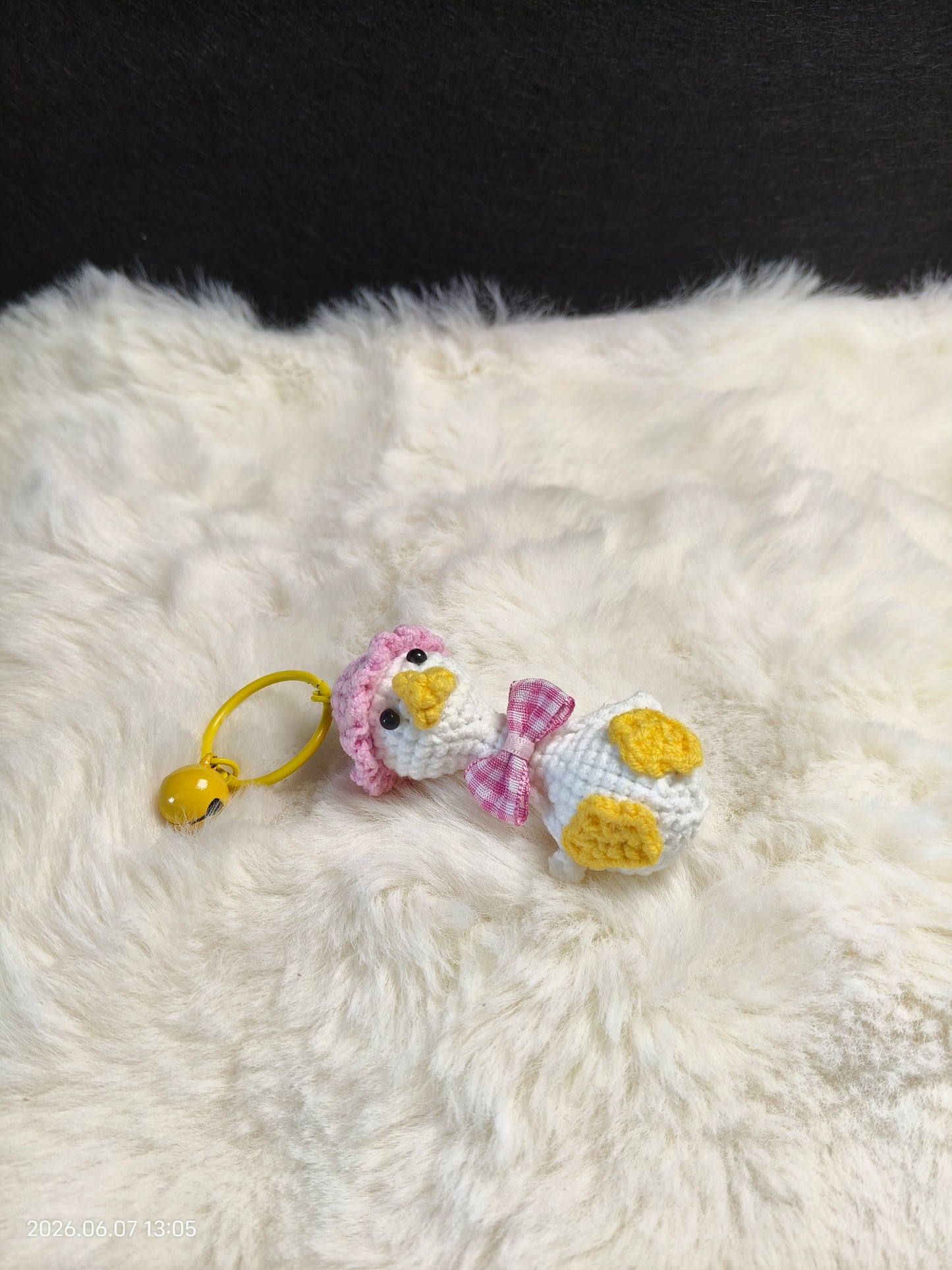 Crochet Little Duck Keychain | Handmade Small Pendant for Keys, Bag or Phone