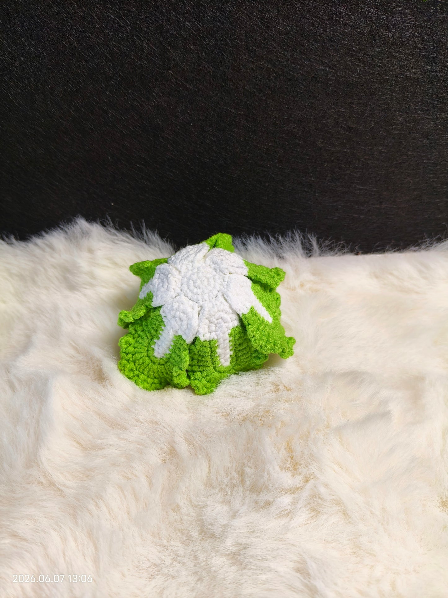 Crochet Cabbage Dog Head | Handmade Amigurumi Keychain or Bag Charm