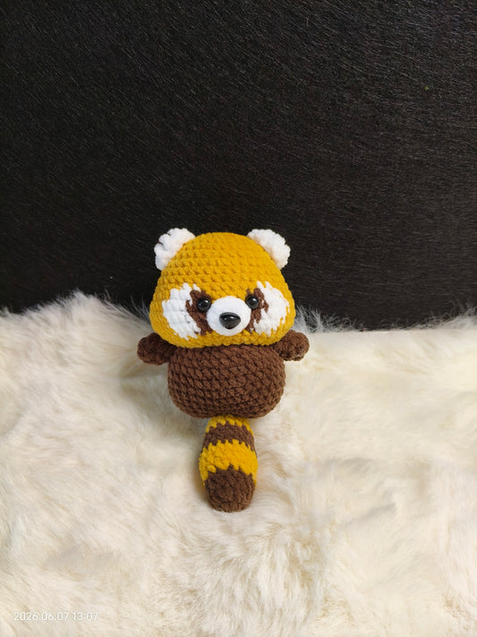 Crochet Raccoon with Movable Tail | Handmade Amigurumi for Shelf or Gift