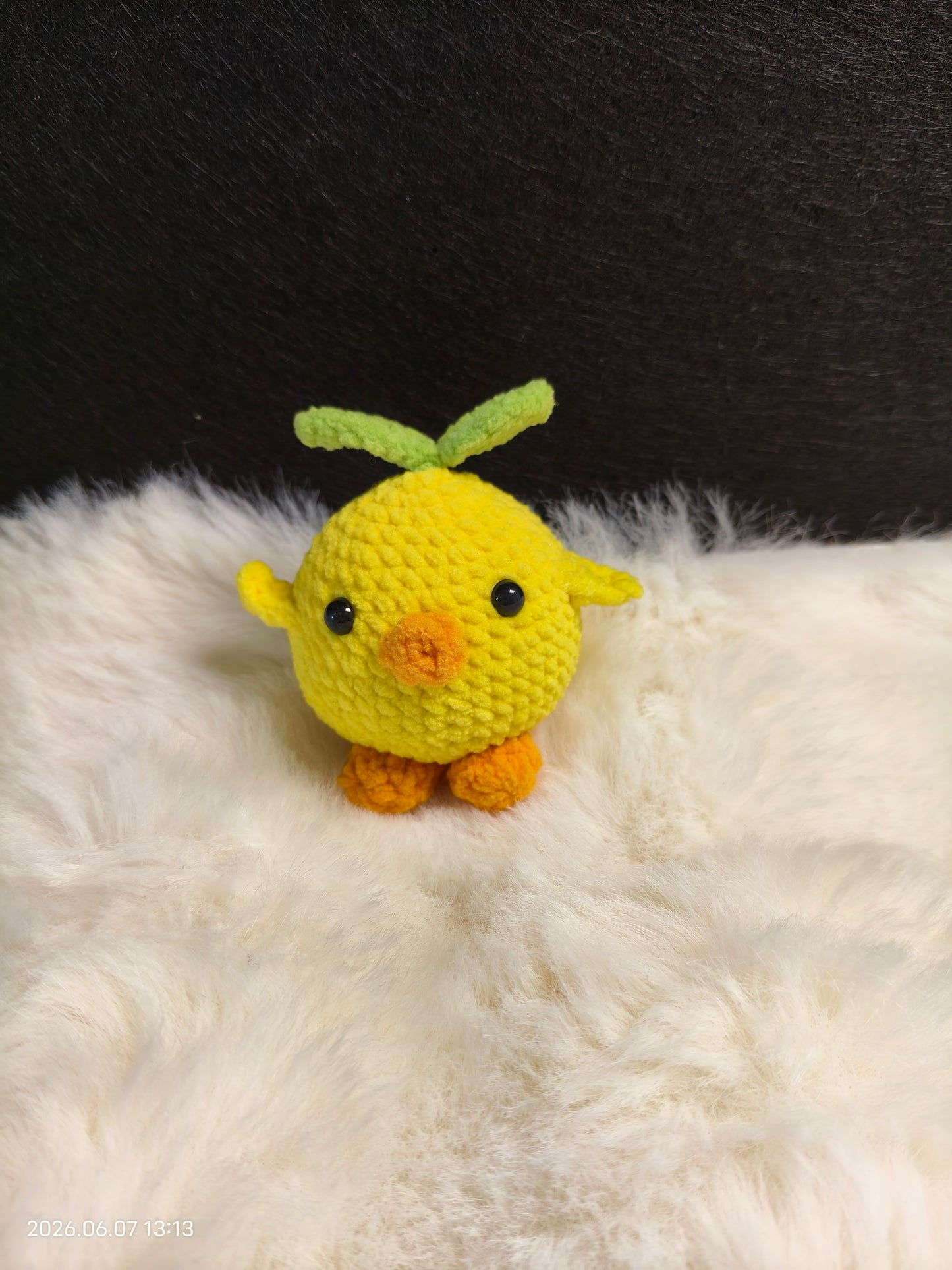 Crochet Sprouting Chick | Handmade Baby Chicken with Tiny Sprout Keychain or Bag Charm