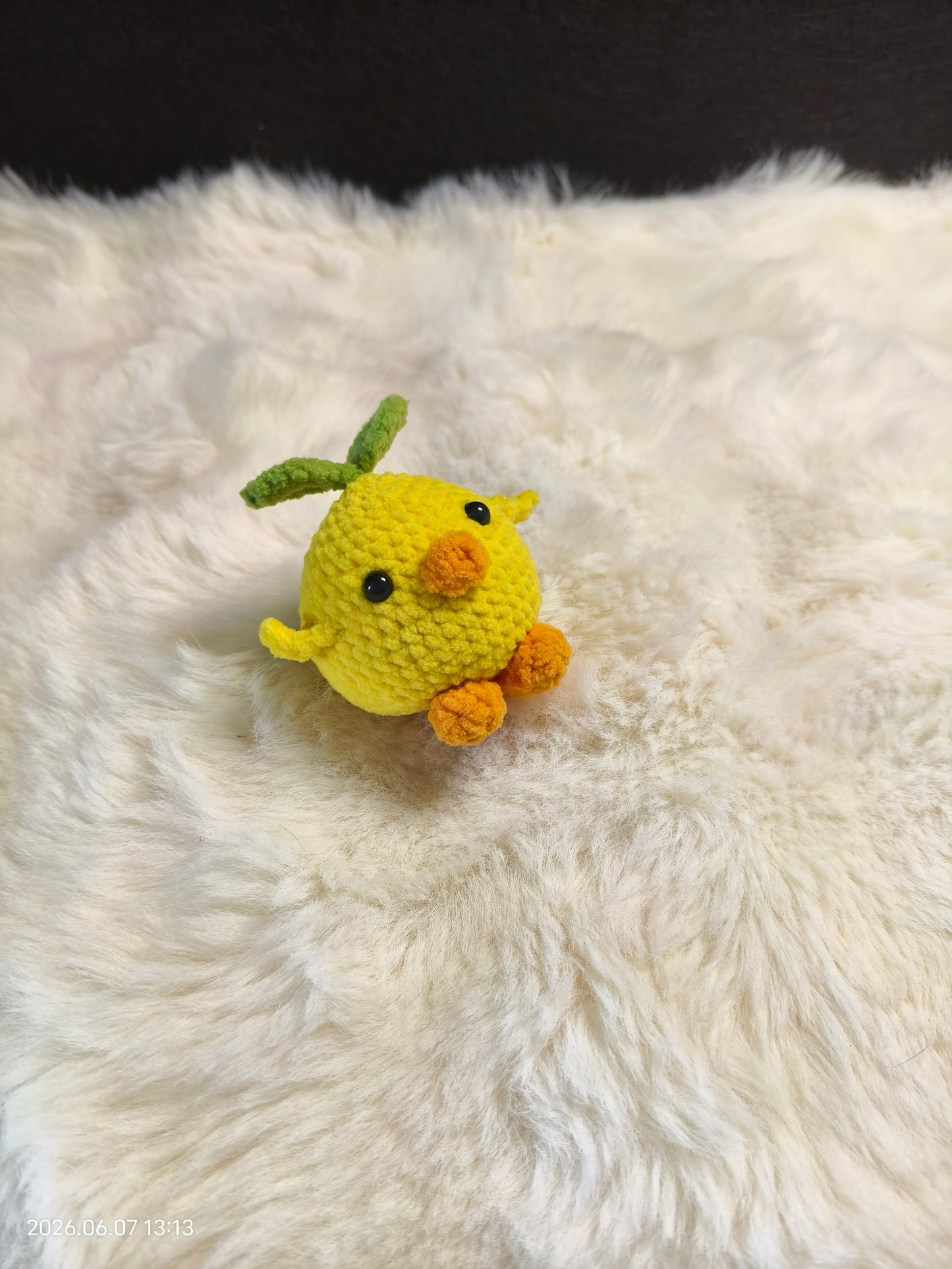 Crochet Sprouting Chick | Handmade Baby Chicken with Tiny Sprout Keychain or Bag Charm