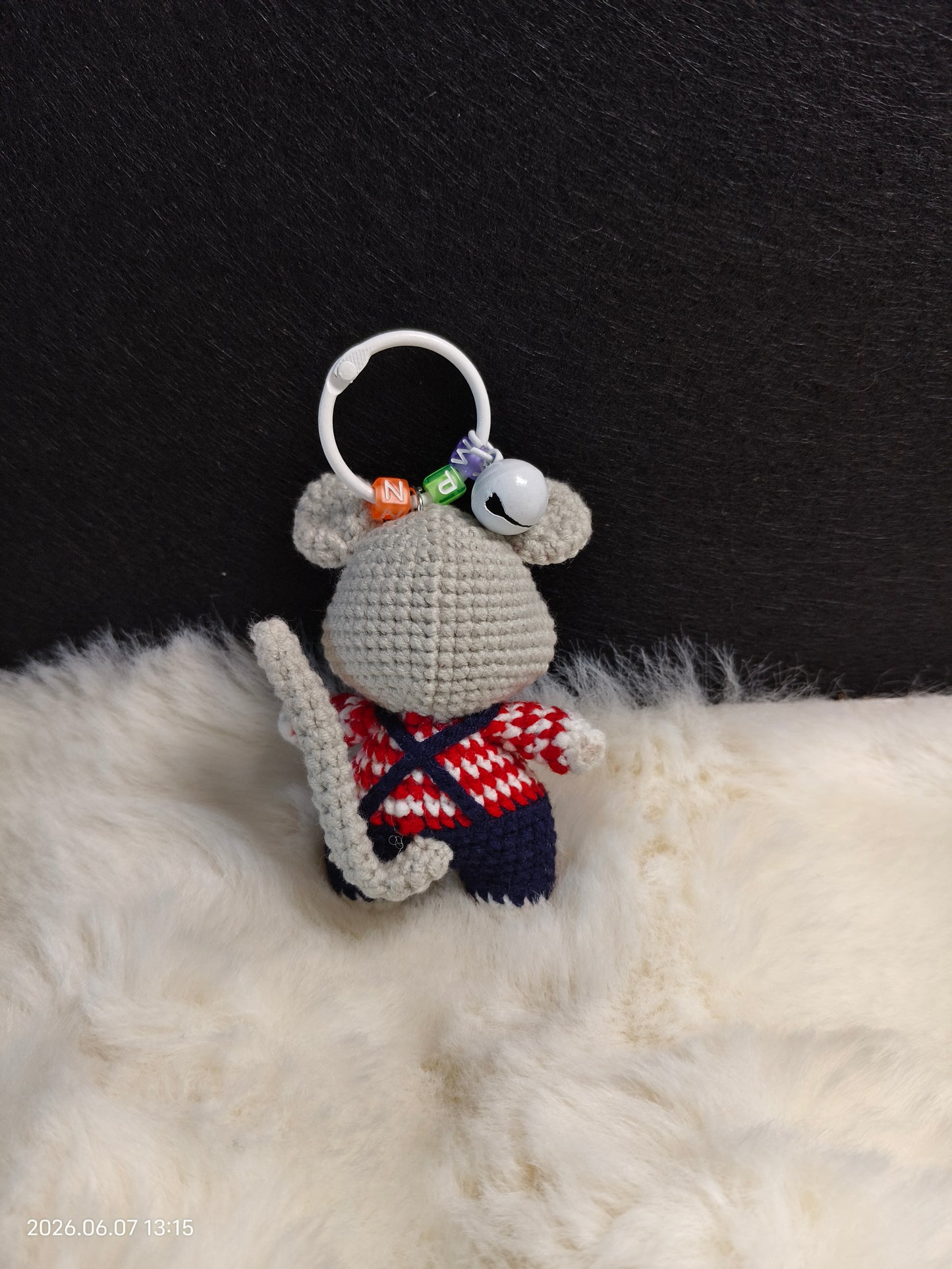 Crochet Little Mouse Keychain | Handmade Small Rat Pendant for Keys or Bag