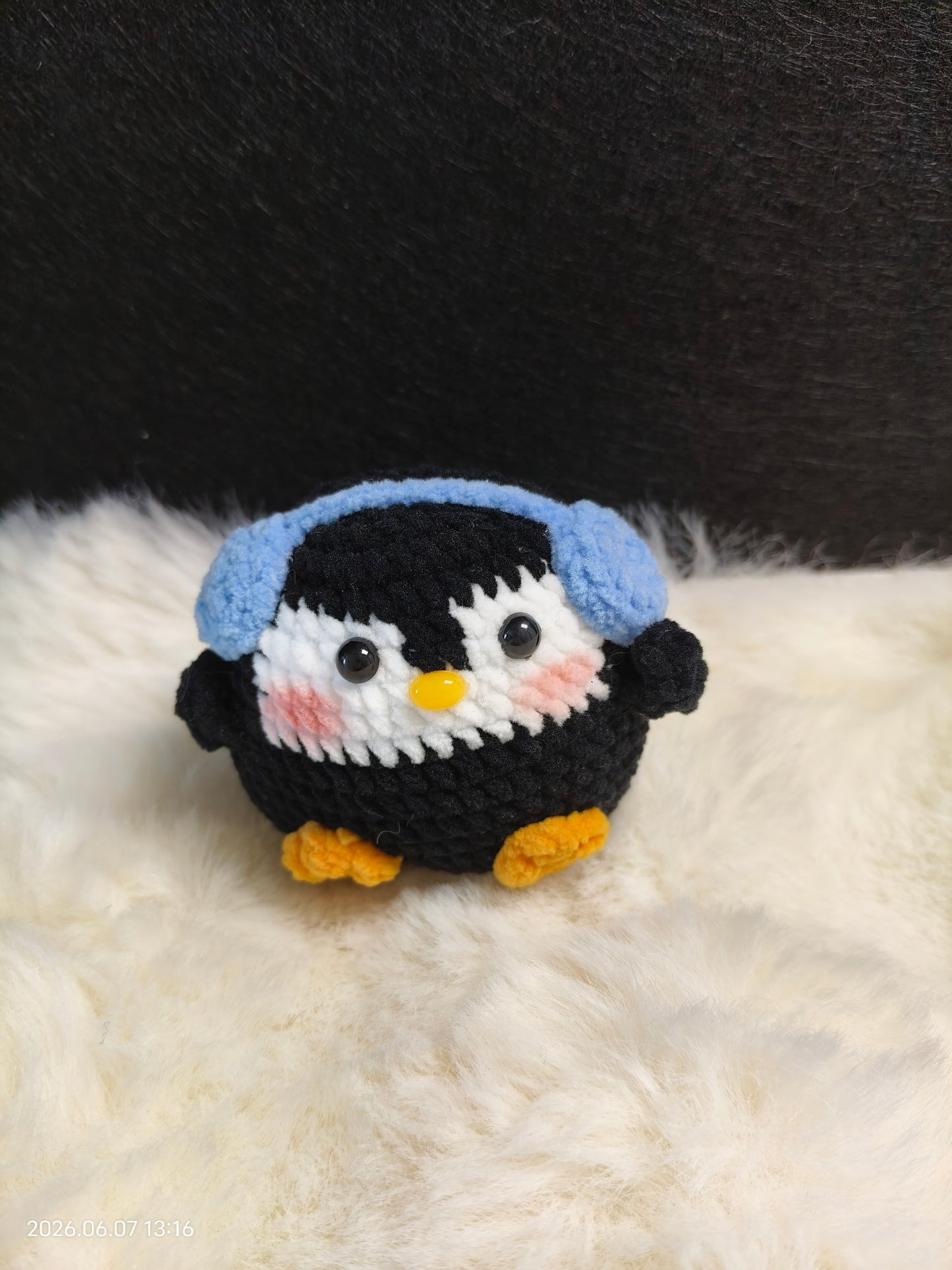 Crochet Little Penguin Figurine | Handmade Small Penguin Plush for Shelf or Desk