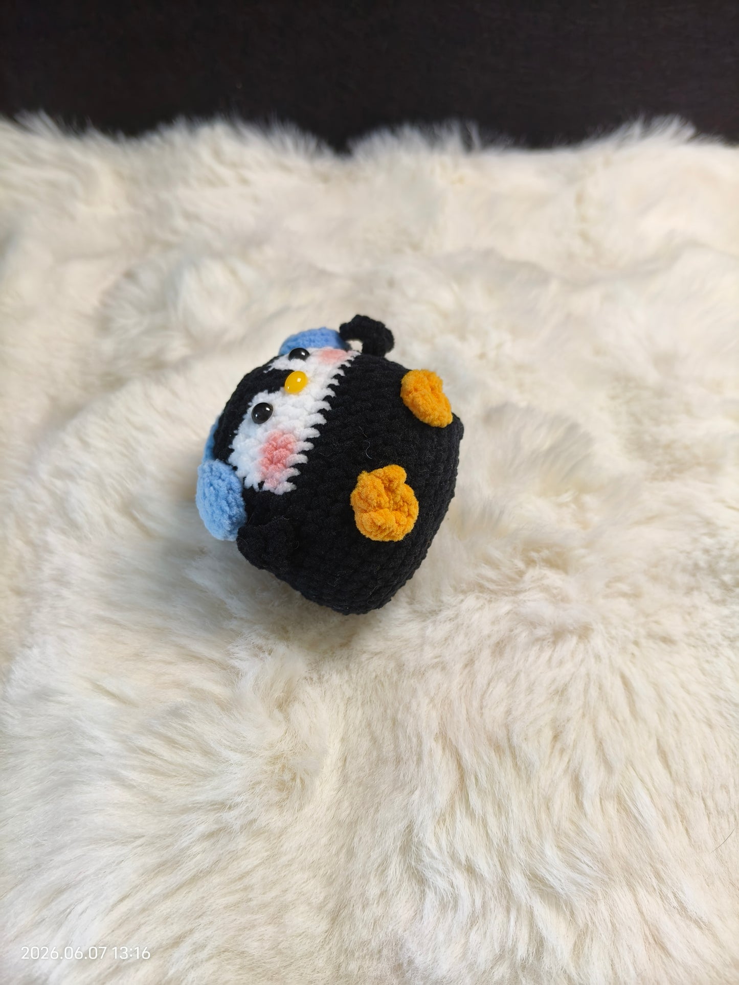 Crochet Little Penguin Figurine | Handmade Small Penguin Plush for Shelf or Desk