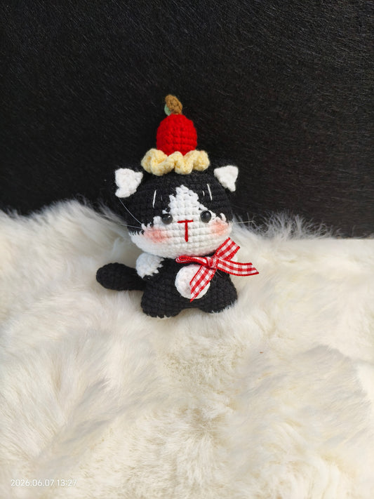 Crochet Little Cat with Movable Tail | Handmade Amigurumi Kitten for Shelf or Gift