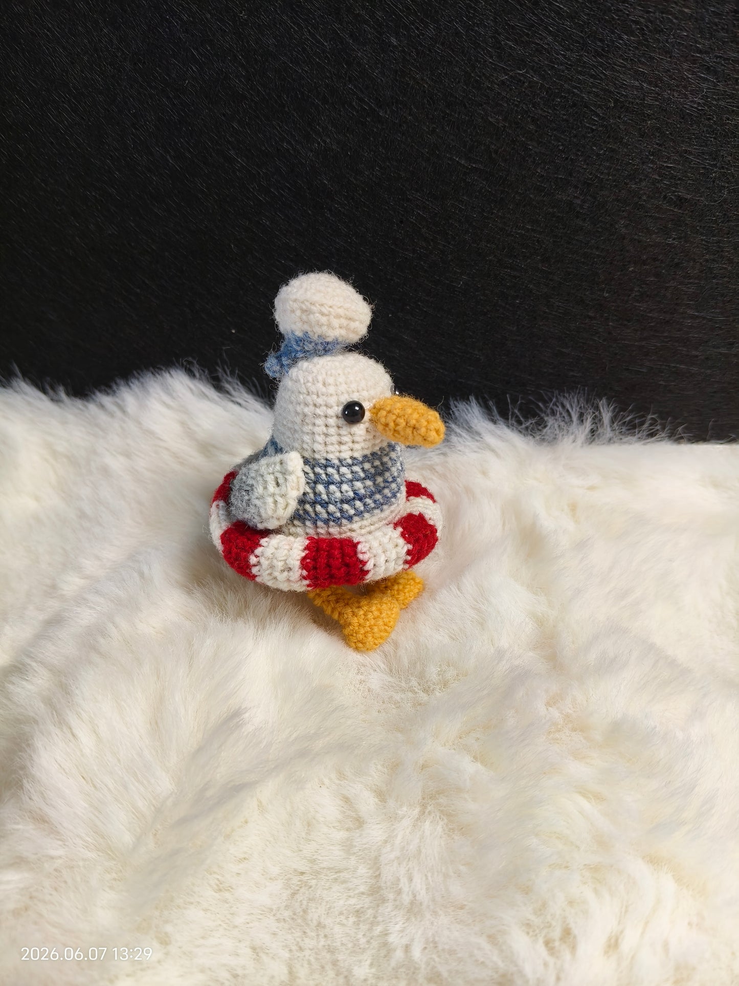 Crochet Seagull with Swim Ring | Handmade Wool Amigurumi