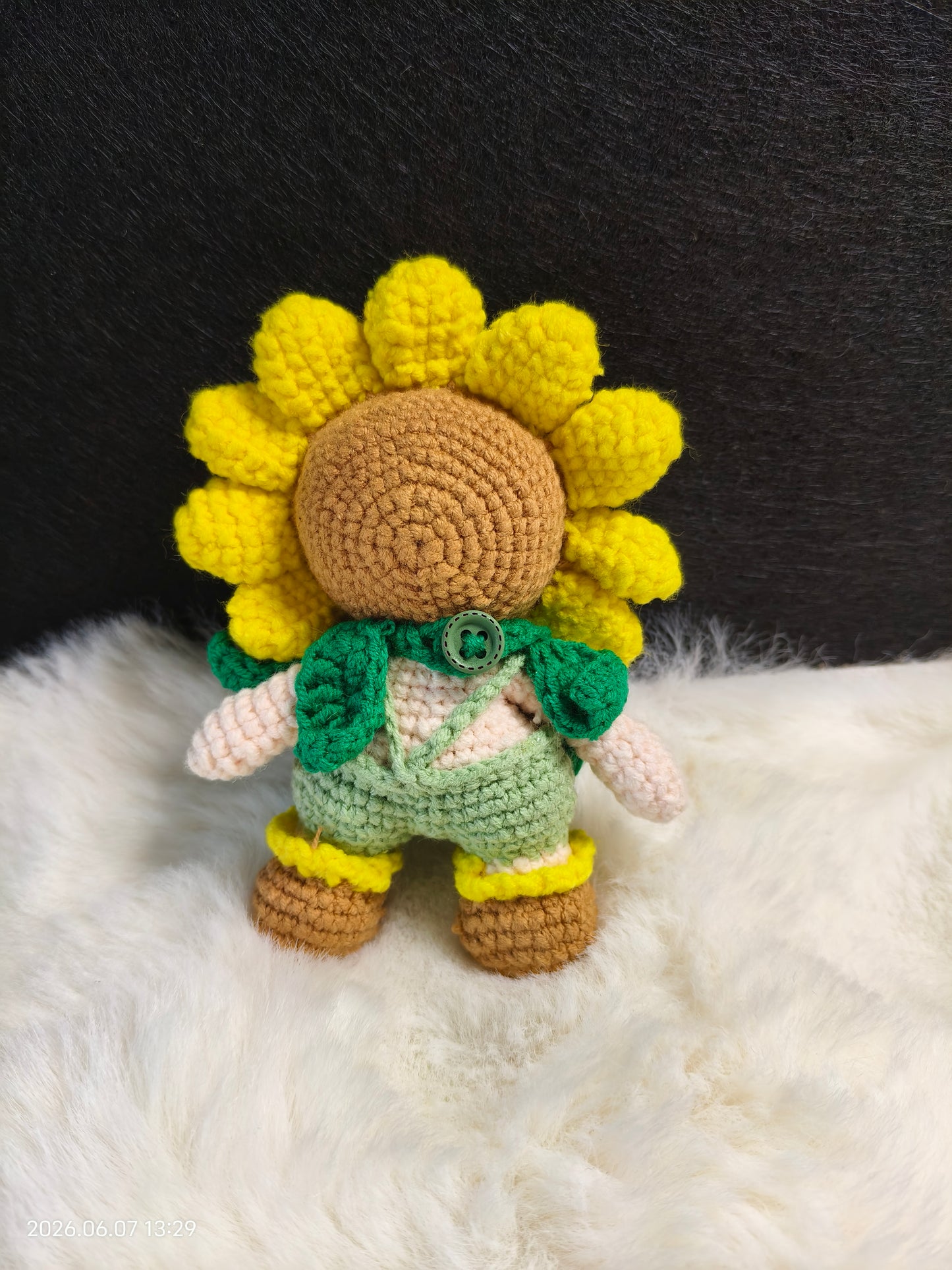 Crochet Sunflower Doll | Handmade Amigurumi Flower Character for Shelf or Gift