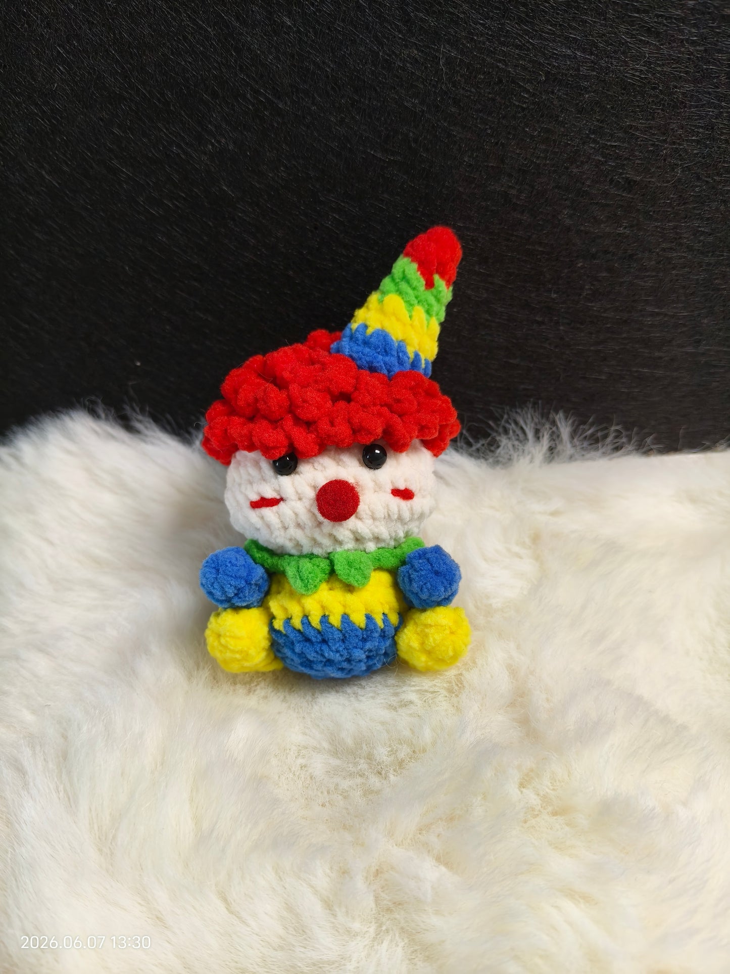 Crochet Little Joker Clown Doll | Handmade Amigurumi for Shelf or Gift