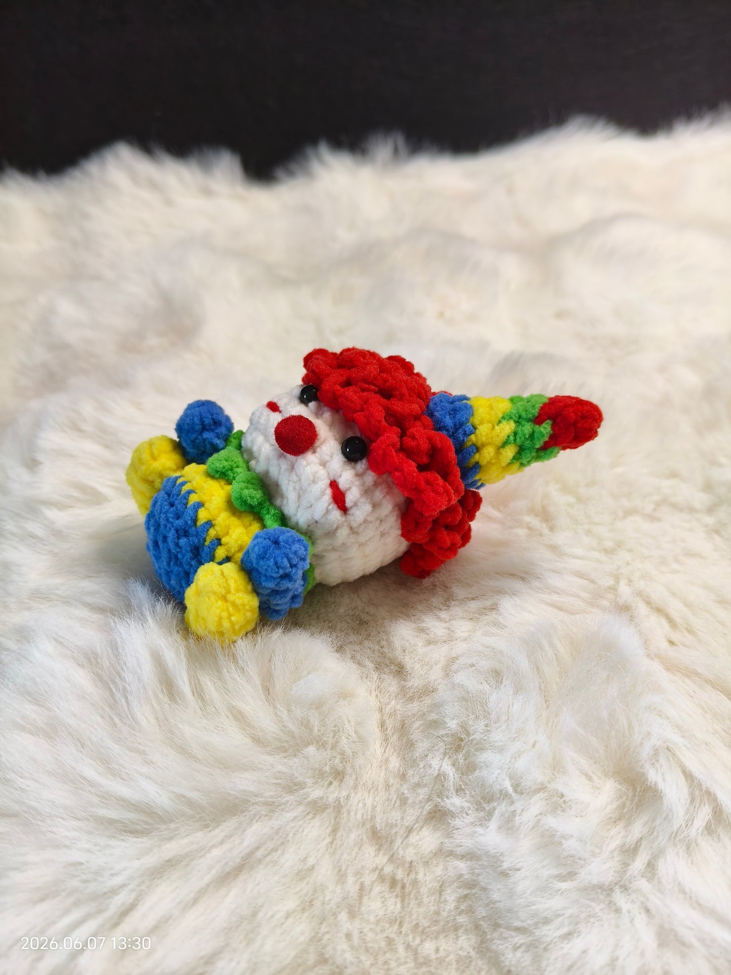 Crochet Little Joker Clown Doll | Handmade Amigurumi for Shelf or Gift