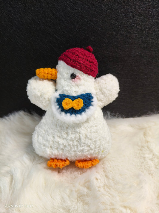Crochet Painting-Style Duck | Handmade Artistic Amigurumi with Brushstroke Look for Shelf or Gift