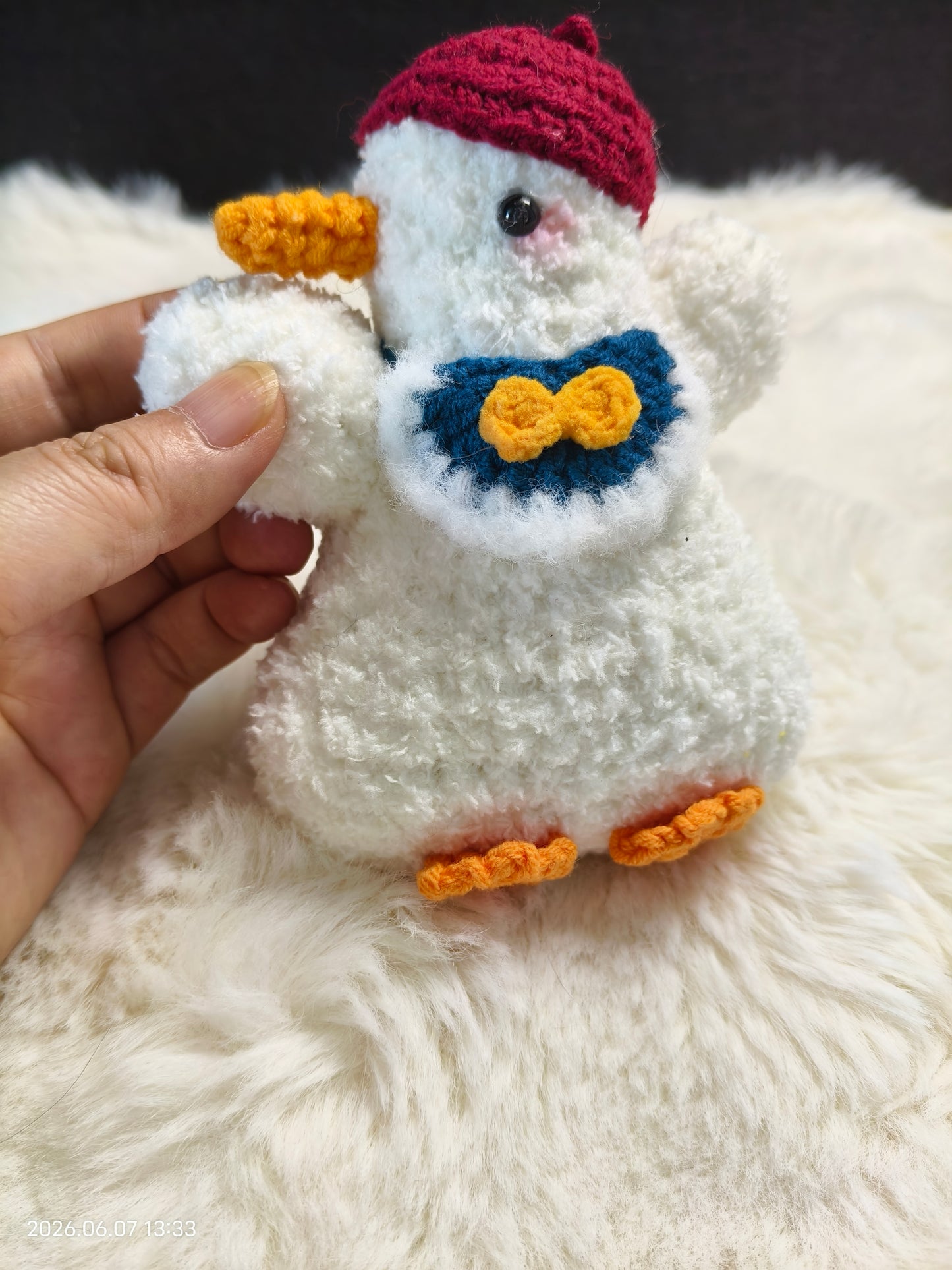 Crochet Painting-Style Duck | Handmade Artistic Amigurumi with Brushstroke Look for Shelf or Gift