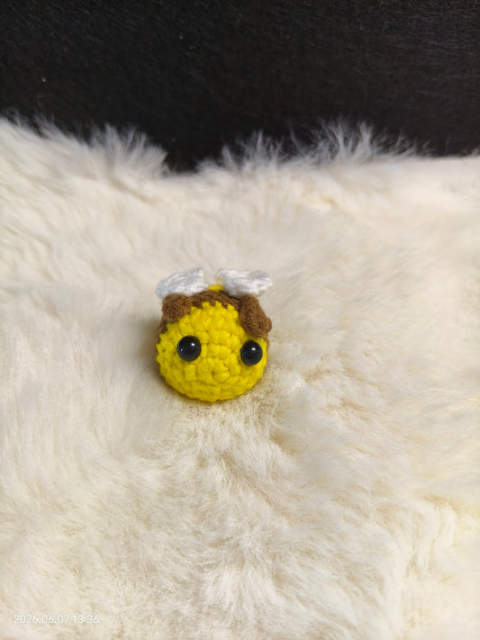 Crochet Tiny Bee Figurine | Handmade Mini Amigurumi Bee for Shelf or Desk