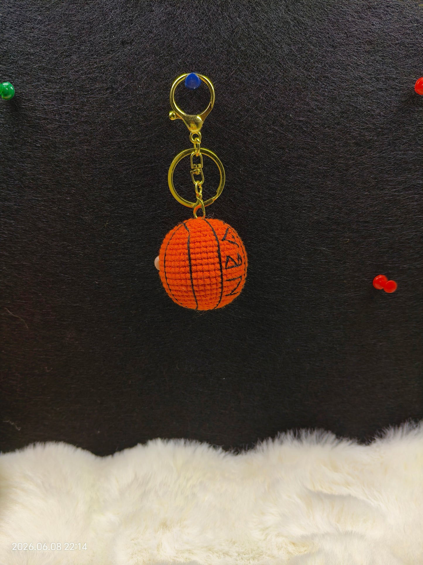 Crochet Basketball Keychain | Handmade Mini Sports Pendant for Keys or Bag