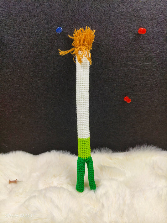 Crochet Green Onion with Roots | Handmade Realistic Vegetable Plush for Kitchen Decor or Gift