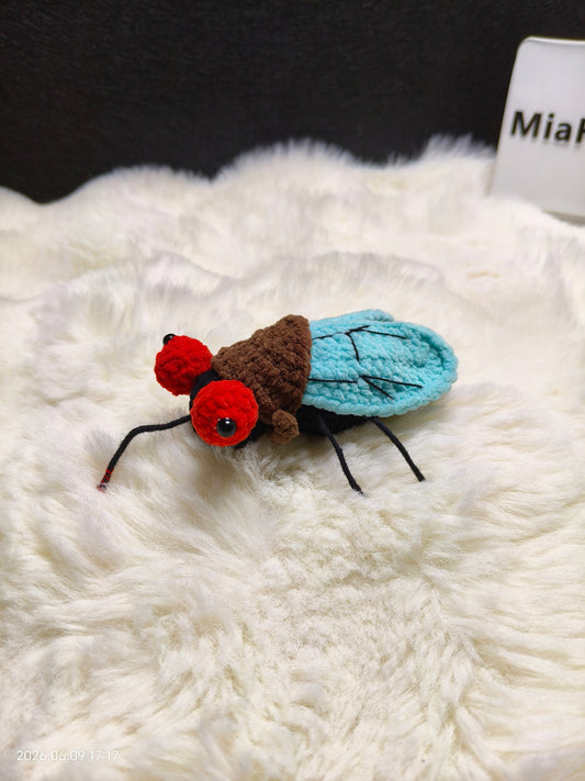 Crochet Realistic Fly with Movable Wings | Handmade Insect Amigurumi with Poseable Legs and Antennae