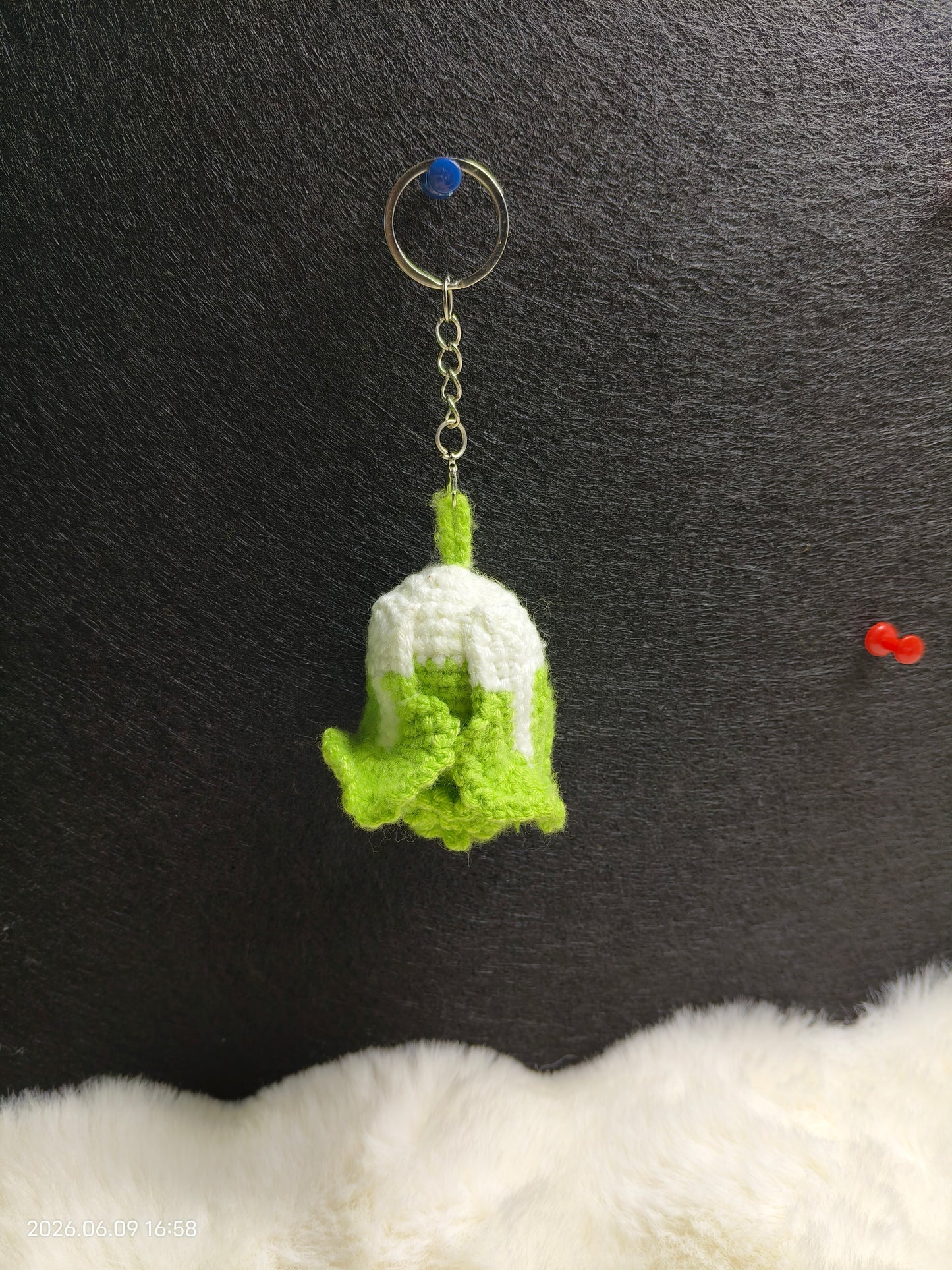 Crochet Cabbage Pendant | Handmade Vegetable Keychain or Bag Charm
