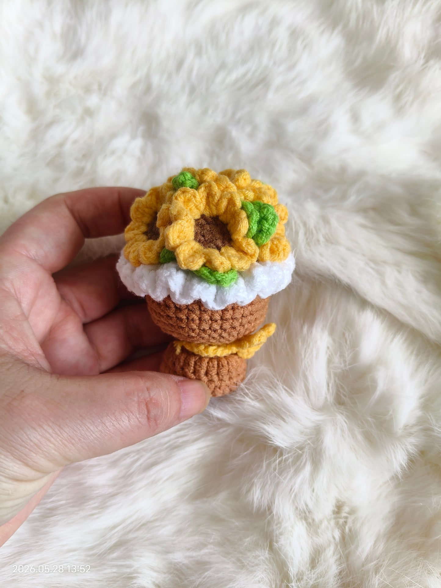 Handmade Sunflower Crochet Bouquet – Tiny Forever Gift for Home Decor