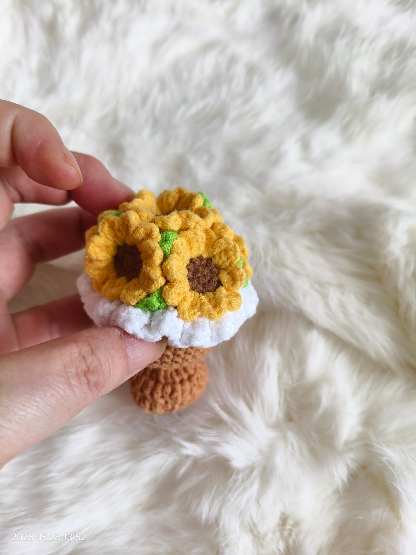 Handmade Sunflower Crochet Bouquet – Tiny Forever Gift for Home Decor