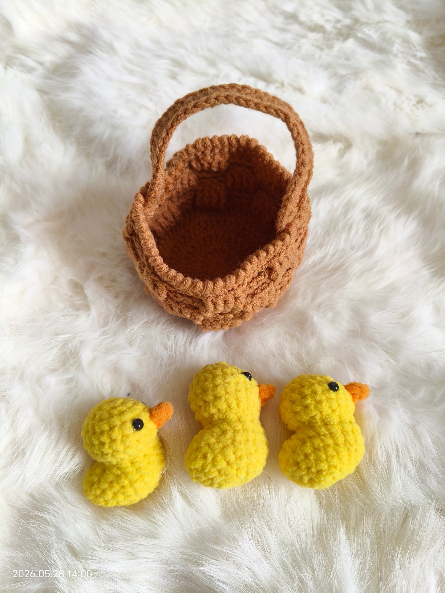 Crochet Ducklings in Basket | Handmade Amigurumi Set for Easter, Baby Shower & Nursery Decor