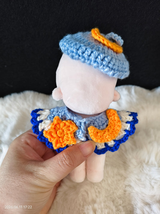 Crochet Pattern: Star & Moon Cape and Hat Set for 10cm Doll – PDF Instant Download