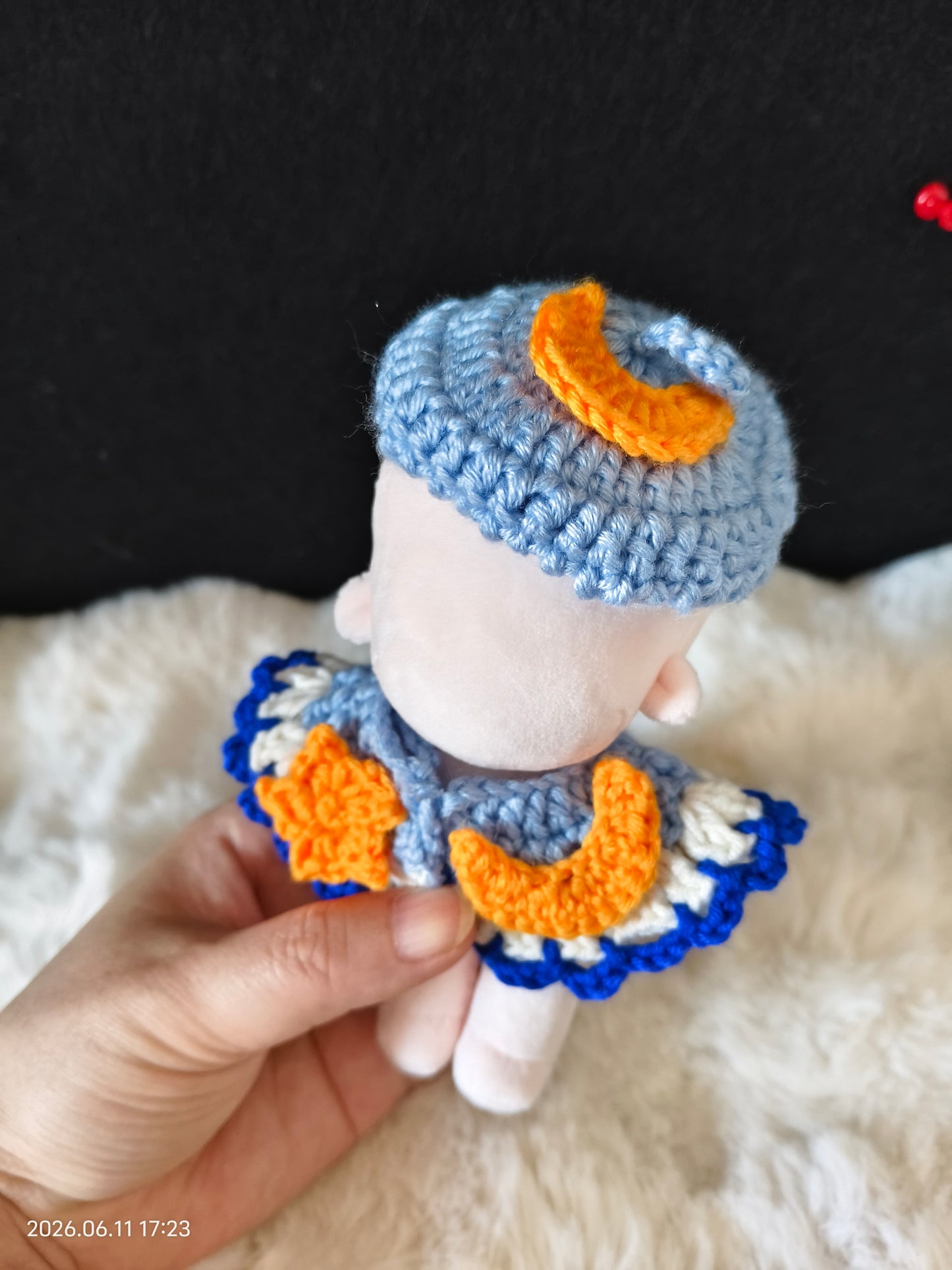 Crochet Pattern: Star & Moon Cape and Hat Set for 10cm Doll – PDF Instant Download